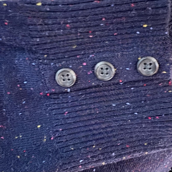 Talbots 1X Navy Blue V-Neck Sweater with Colorful Tweed Flecks - Picture 3 of 5